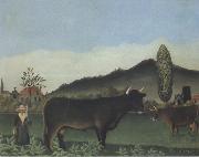 Henri Rousseau Peasant Woman in the Meadow oil painting artist